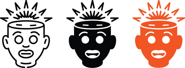 Open head concept illustration for brainstorming ideas creative thinking innovation and inspiration symbol vector editable vector illustration with png format