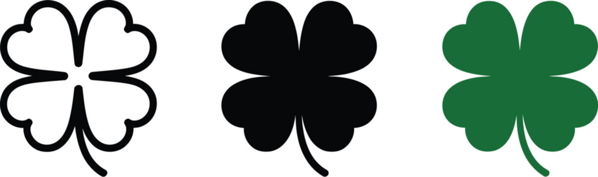 Four leaf clover vector st patricks day shamrock illustration lucky irish symbol design element clipart 100 editable vector illustration with png format
