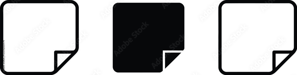 Poster Note paper icon set vector graphic design illustration for web ui ux design and mobile app development editable vector illustration with png format