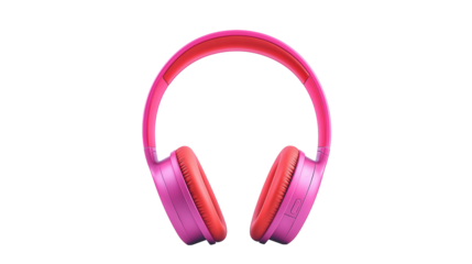 pink headphones isolated on white background , transparent png