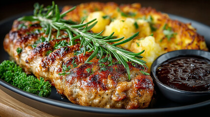 a sausage link and hash brown