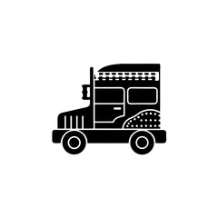 unique Truck silhouette vector silhouette illustration isolated on white background