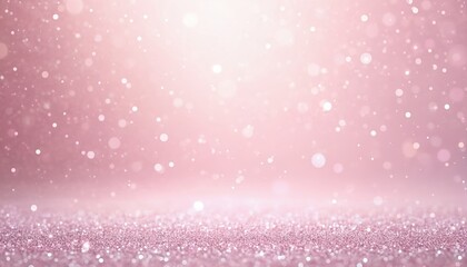 Pink glitter background. Sparkling texture, pastel light pink shimmering festive design. Bokeh effect. Abstract, shiny, celebratory background for design, beauty, fashion, website, card.