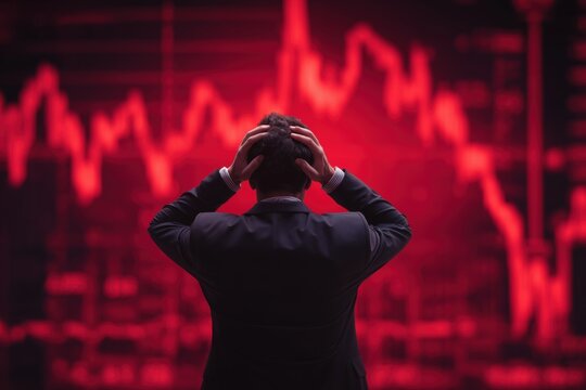 red trading graph. loss concept