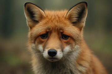 A close up of a red fox looking at the camera