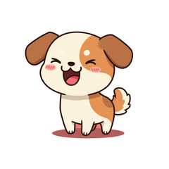 Obraz premium Laughing Cute Puppy Cartoon Head Vector 5