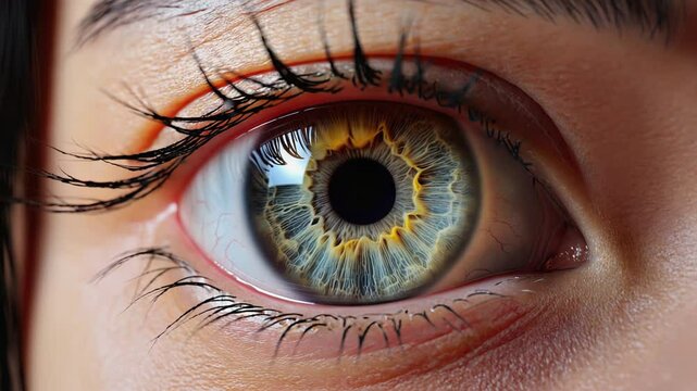 Mesmerizing Human Eye with Realistic Pupil Dilation and Fluid Iris Movement in Detailed Close-Up