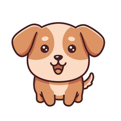 Obraz premium Cute Puppy Cartoon Character Vector Illustration 2