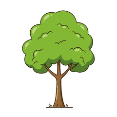 Editable Vector: Simple Cartoon Tree Illustration Set - Nature & Environment Graphics 1