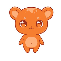 Editable Vector: Cute Bear Cub Character Illustration - Adorable Animal Mascot 1