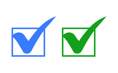 green check mark icon - white tick inside green box, approval symbol, confirmation sign, success indicator, correct choice, verified icon, positive feedback, accepted status, validation graphic