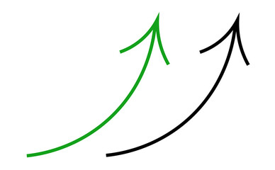 black white green colourfull curve arrow icon on transparent background. flat style. arrow icon for your web site design, logo, app, UI. arrow indicated the direction symbol. curved arrow sign