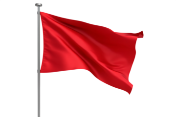 red crimson flag  isolated on white background PNG ,AI GENERATED