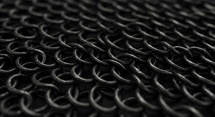 Metal chain mail closeup
