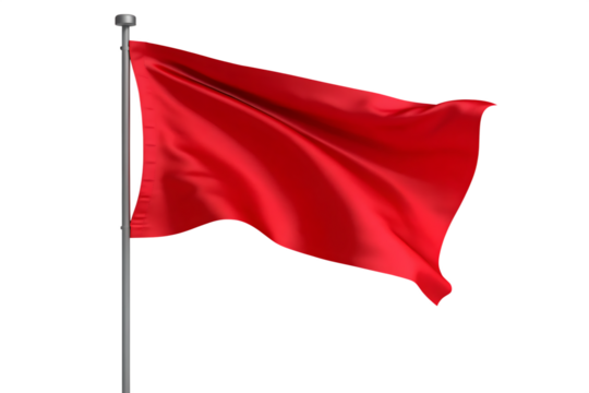 red crimson flag  isolated on white background PNG ,AI GENERATED