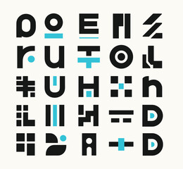 Abstract Geometric Alphabet Set - Modern Typography and Letter Forms