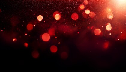 red shiny bokeh flash light leak on dark black background