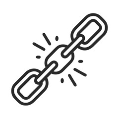 Broken chain icon as a symbol of justice and human rights  