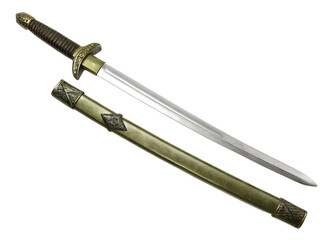 Fototapeta premium sword isolated on white background PNG ,AI GENERATED