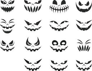 Expressive Monster Face Grid Art