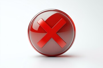 Obraz premium Red X icon indicating no voting option isolated against a white background