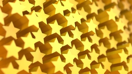 Rising star extrusion wall 3d illustration can be used in award intros, product review intros and rating loyalty campaigns dashboards or brand ads