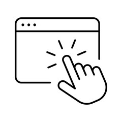 Click icon. Selecting or clicking. Decision concept symbol