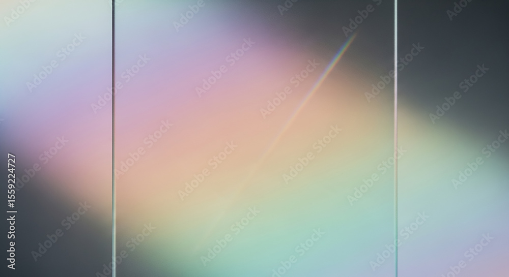 Poster Light leaks creating pastel colors and rainbow prisms on gradient background