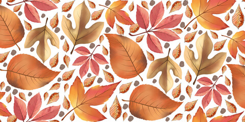Autumnal mosaic of colorful leaves creates a warm and inviting abstract scene