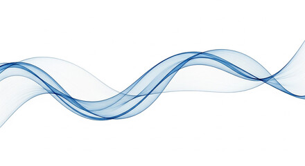 Fototapeta premium Abstract blue wave flowing on white background