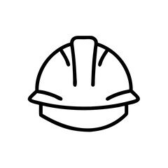 Construction worker safety helmet icon in minimalist vector design  