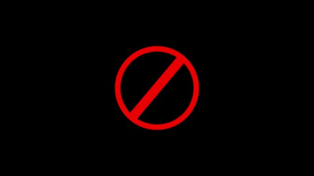 International prohibition mark. Ban forbidden sign. Traffic pictogram of Crossed out red circle. Warning, stop or no entry forbidden red circle and line symbol icon