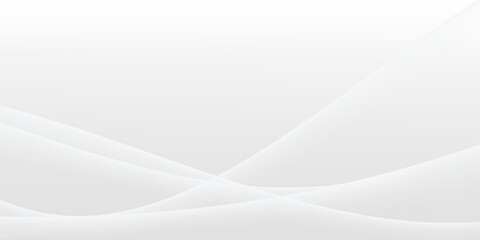 Minimal white and grey abstract background with dynamic curves. Vector