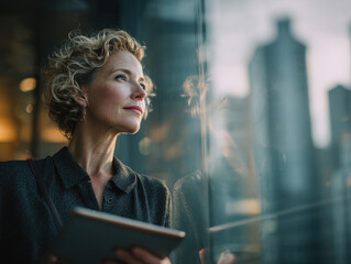 Busy middle-aged businesswoman manager supervising legal due-diligence tasks