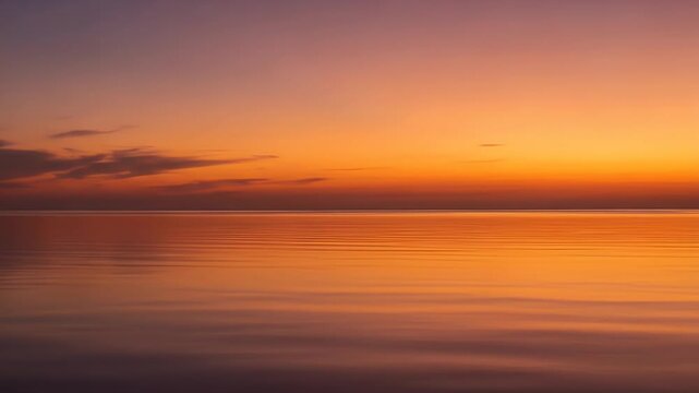 Sunset over a calm body of water