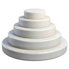 Clean circular white steps in 3D for modern minimal abstract digital renders and futuristic immersive backgrounds

