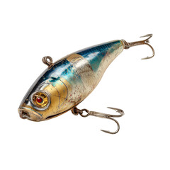 Vintage Fishing Lure: A close-up shot of a weathered, classic fishing lure, its design and texture evoke a sense of history and the thrill of angling.