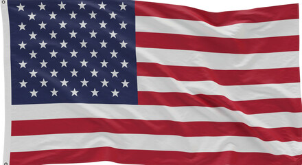 Fototapeta premium Close up of a full frame of the united states of america flag waving in the wind outdoors