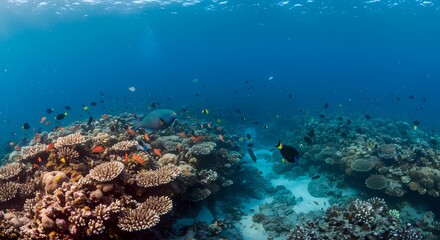 Obraz premium Vibrant Coral Reef Ecosystem with Diverse Fish Species