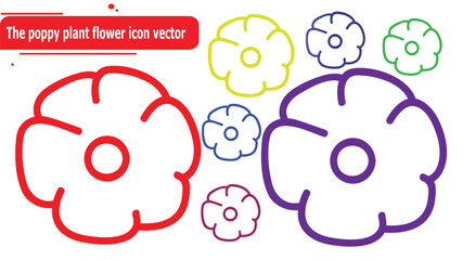 The poppy plant flower icon vector