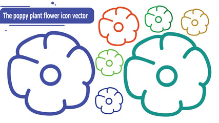 The poppy plant flower icon vector