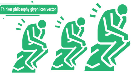 Thinker philosophy glyph icon vector