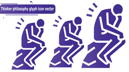 Thinker philosophy glyph icon vector