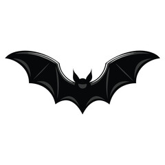 Fototapeta premium Bat vector illustration with flying bats in dark silhouette style for Halloween design