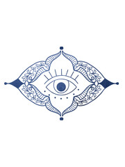 golden oriental ornament. Yoga, Ramadan, Tattoo elements. Eye.