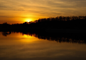 sunset over lake