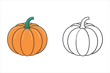 Pumpkin isolated on white background simple vector illustration