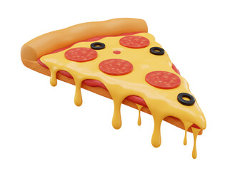 Isolated Delicious Slice of Pepperoni Pizza