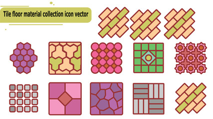 Tile floor material collection icon vector