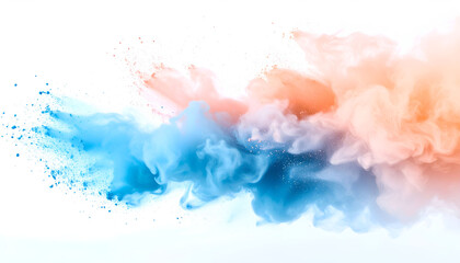 Obraz premium Multi-Color Powder Explosion on White Background.